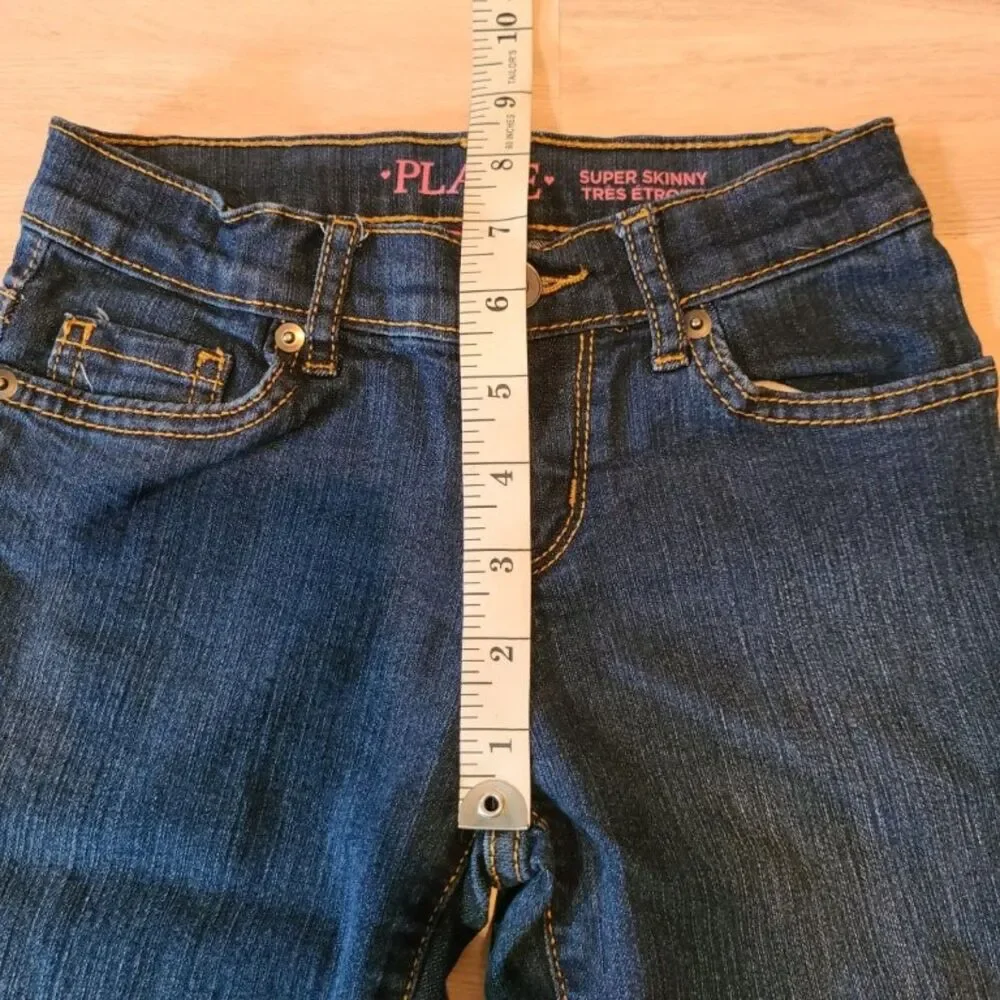 The Childrens Place Girls Jeans 8 Slim Blue Super Skinny Stretch Denim Pants